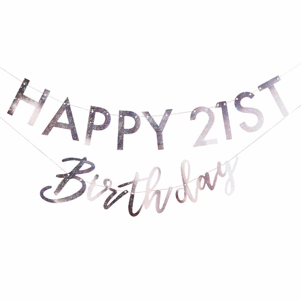 Happy birthday personlig tilpassbar iriserende bursdagsbanner