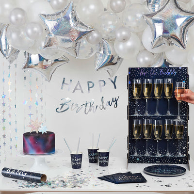 Happy birthday personlig tilpassbar iriserende bursdagsbanner