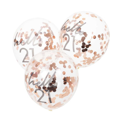 Hei 21 år bursdagsballonger med konfetti