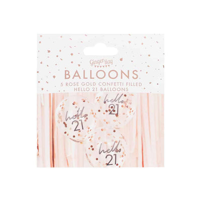 Hei 21 år bursdagsballonger med konfetti