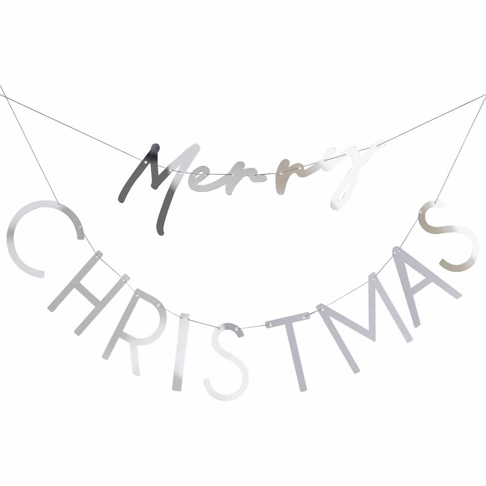 God jul-banner i sølv