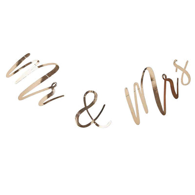 Mr & Mrs-banner i gull
