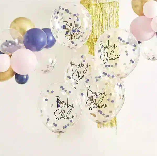 Baby shower ballonger med konfetti