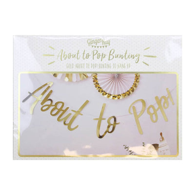 Gull Foliert About To Pop Baby Shower Banner