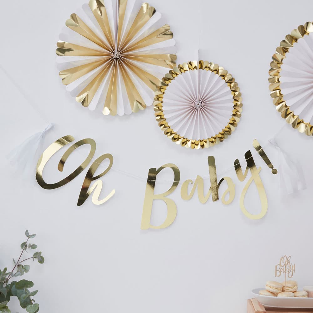 'Oh Baby' Banner i gull