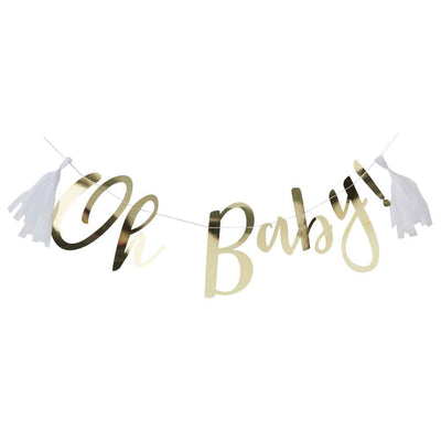 «Oh Baby»-banner i gull