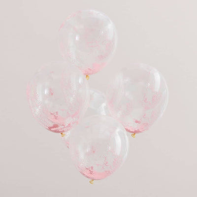 Pastellrosa perlekonfettifylte ballonger