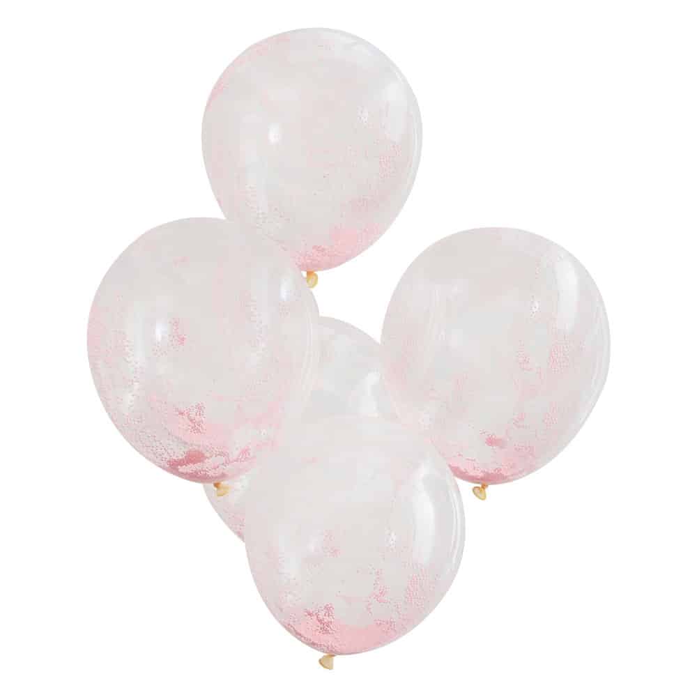Pastellrosa perlekonfettifylte ballonger