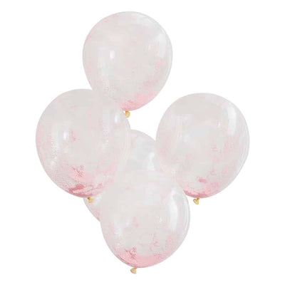 Pastellrosa perlekonfettifylte ballonger