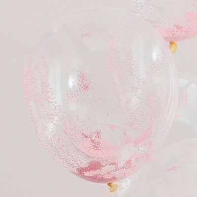 Pastellrosa perlekonfettifylte ballonger