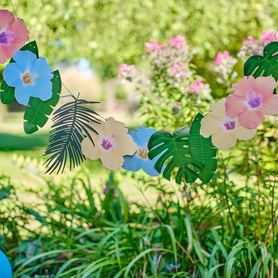 Flowers and palm banner