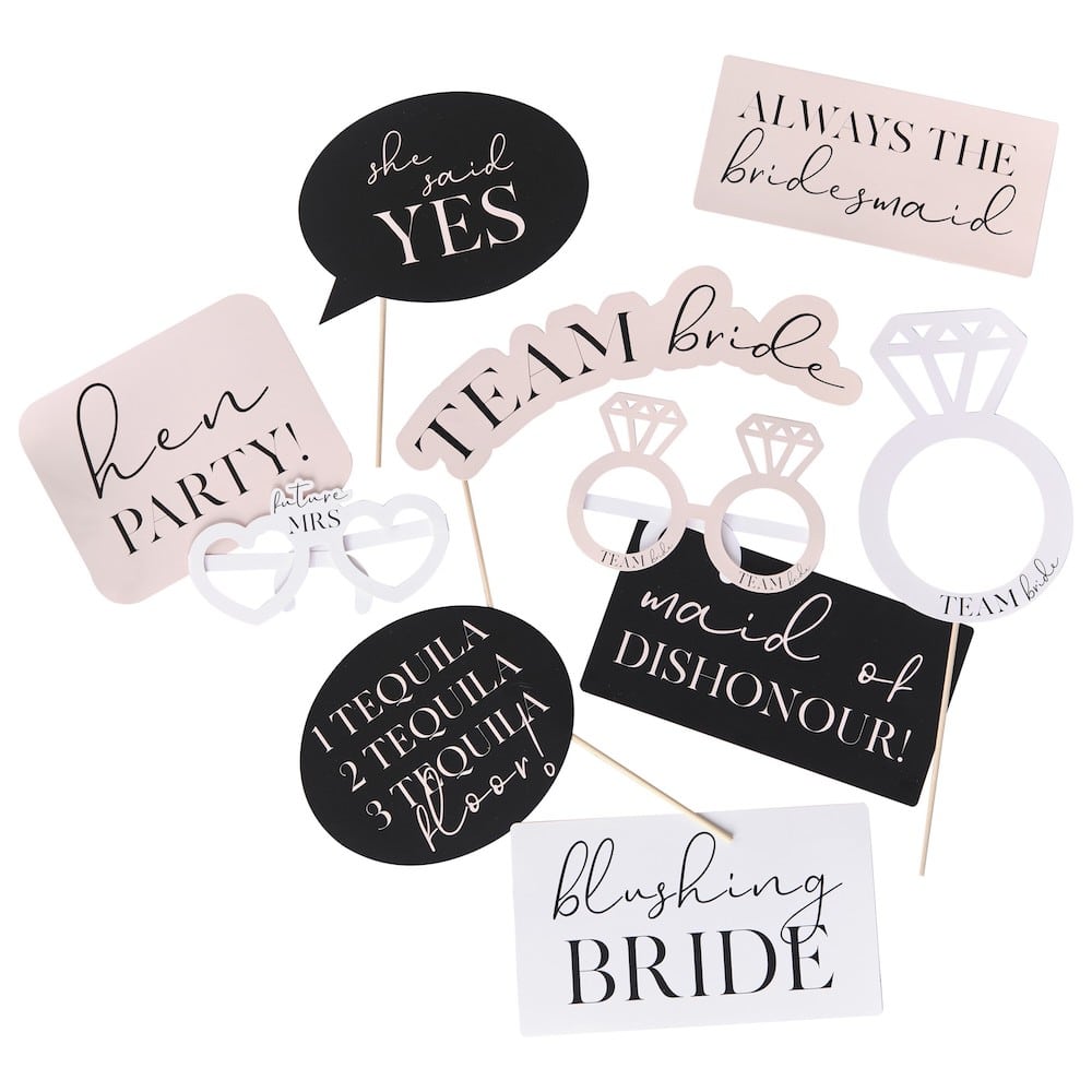 Bridal shower / utdrikningslag (brud) rekvisitter