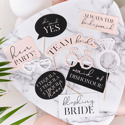 Bridal shower / utdrikningslag (brud) rekvisitter