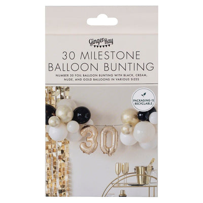 Bursdag eller perlebryllup ballong-banner 30 år