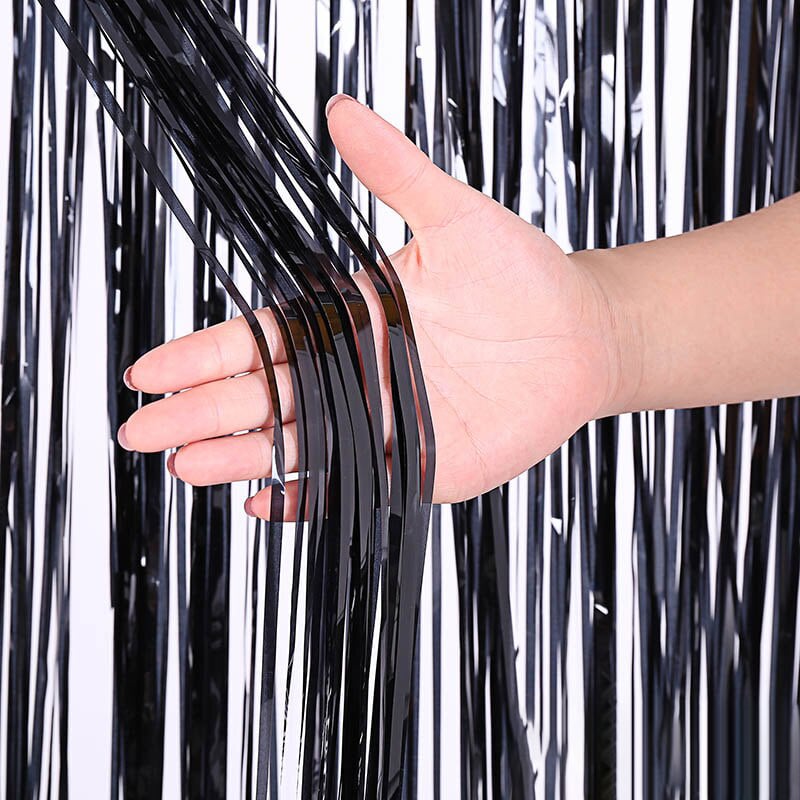 Fringe curtain background - Black